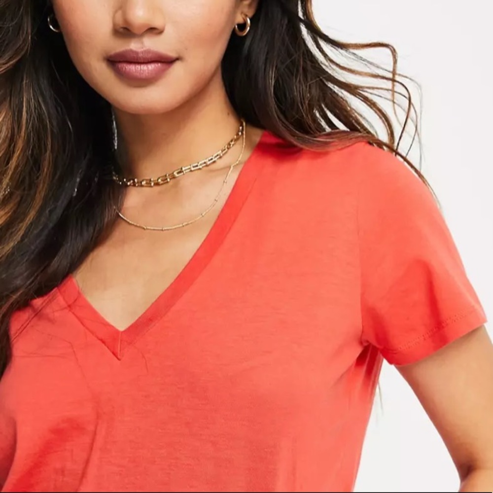 J Crew tees 2-pack|v-neck tee orange|studio crew tee green|both size M